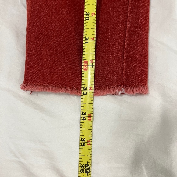 Ann Taylor Women’s 8 Petite Skinny Jeans Red Raw Hem High Waist Casual Valentine - Picture 7 of 10